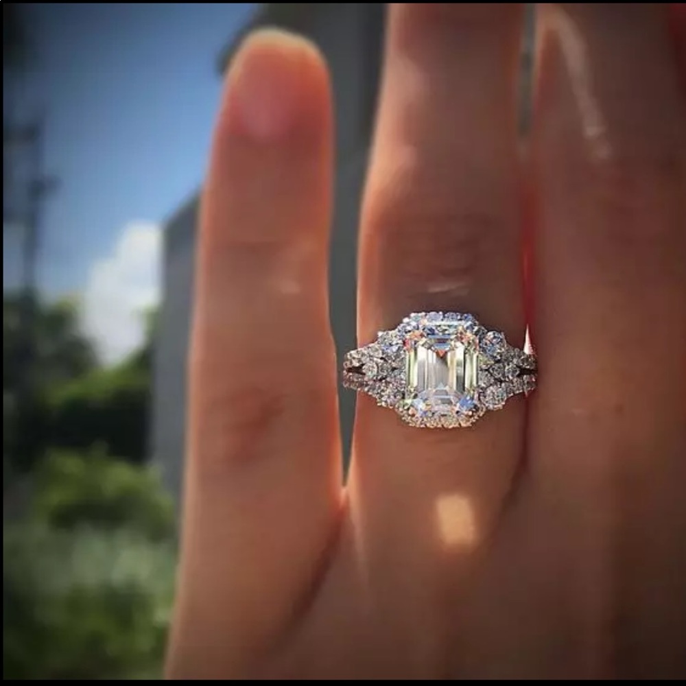 New Women’s 925 Silver Diamond Diamond Ring - Picture 6 of 6
